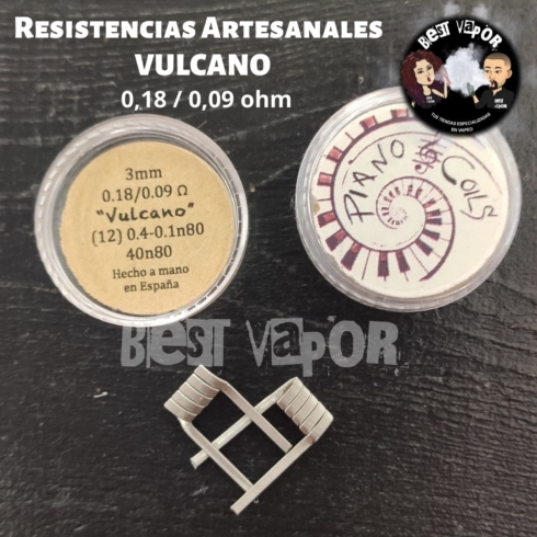 Resistencias artesanales Vulcano (0,18-0,09 ohm) de Piano Coil en Best Vapor