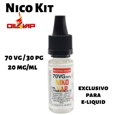 Nico kit nicotina para vapeo 70vg-30pg 20mg de oil4vap en Best Vapor
