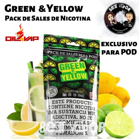 Green and Yellow pack de sales de nicotina de Oil4Vap en Best Vapor
