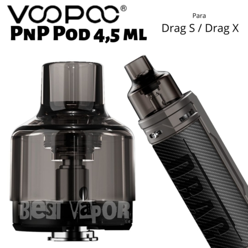 Cartucho PnP Pod 4,5 ml para Drag X Drag X VooPoo en Best Vapor