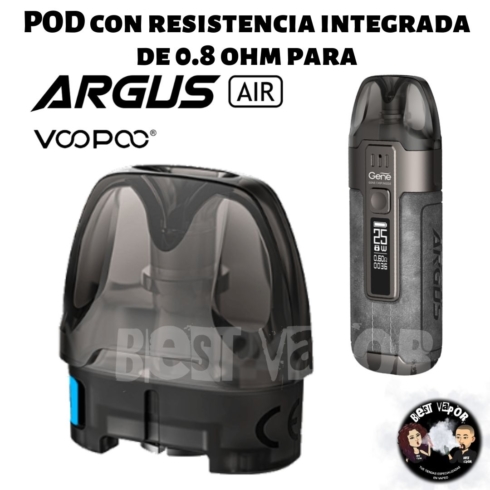 Cartucho Pod con resistencia integrada 0,8 ohm para Argus Air - VooPoo - en Best Vapor