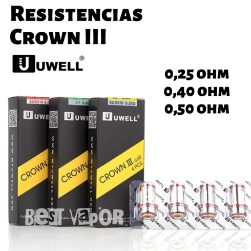 Resistencias Crown 3 coil de Uwell en Best Vapor