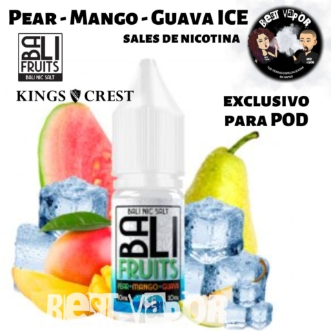 Pear - Mango - Guava Ice Salts Sales de Nicotina de Bali Fruits - Kings Crest en Best Vapor