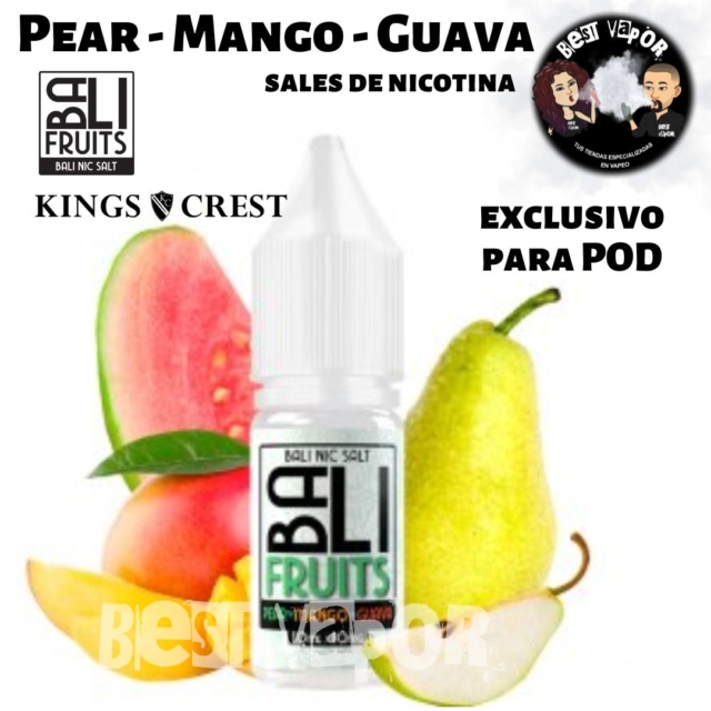 Pear - Mango - Guava Salts Sales de Nicotina de Bali Fruits - Kings Crest en Best Vapor