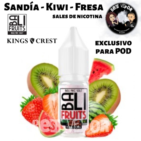 Watermelon - Kiwi - Strawberry Salts Sales de Nicotina de Bali Fruits - Kings Crest en Best Vapor