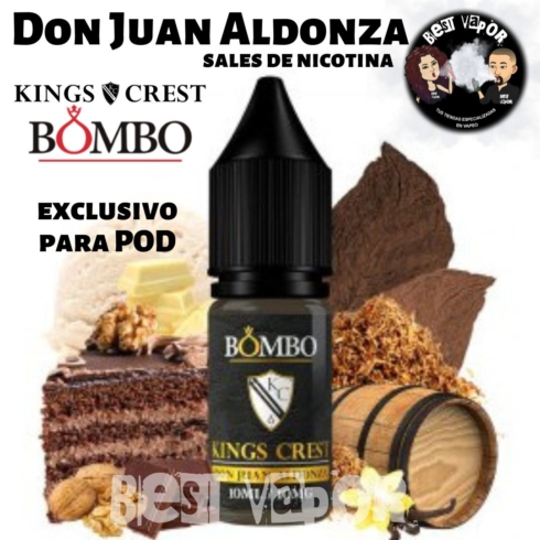 Don Juan Aldonza sales de nicotina de Kings Crest y Bombo en Best Vapor