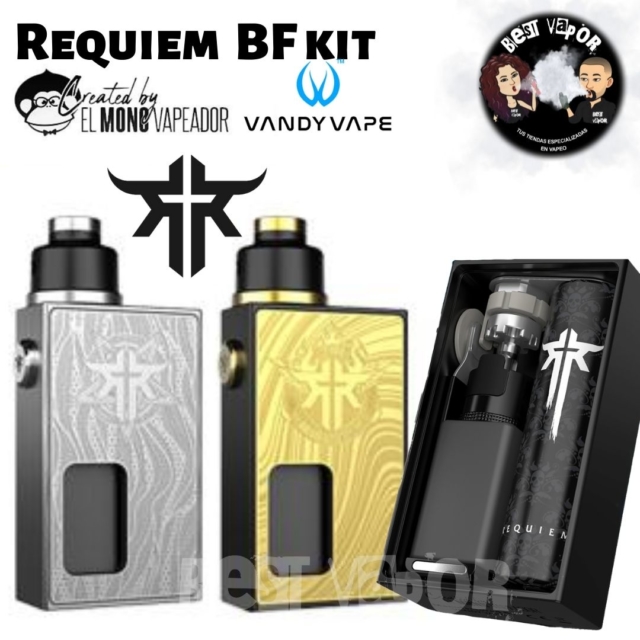Requiem BF Kit mod mecanico de Vandy Vape y El mono vapeador -Craftman Silver y Craftman Brass- en Best Vapor