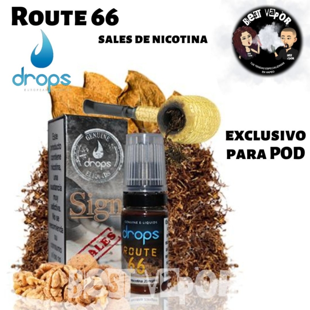 Route 66 Sales de nicotina de Drops en Best Vapor