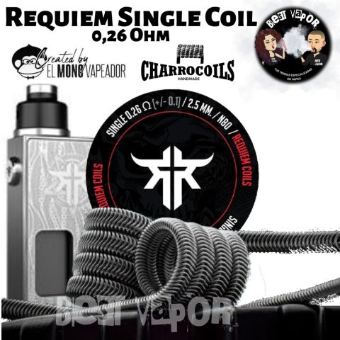 Requiem Single Coils de El Mono Vapeador y Charro Coils- 0,26 ohm- en Best Vapor