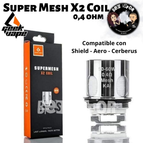 Resistencia Super Mesh x2 Coil de GeekVape para Shield Aero y Cerberus en Best Vapor