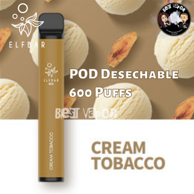 POD Desechable 600 inhalaciones -Crema de tabaco- en Best Vapor