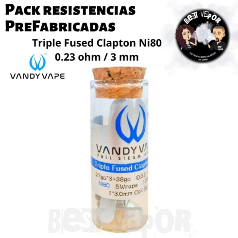 Pack resistencias PreFabricadas 0,23 ohm 3 mm de Vandy Vape en Best Vapor