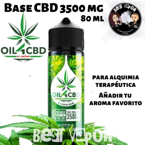 Base CBD Aislado 80 ml 3500 mg de Oil4Vap en Best Vapor