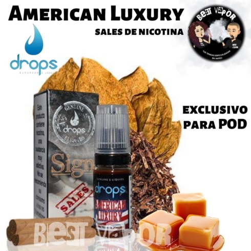 American Luxury Sales de nicotina de Drops en Best Vapor
