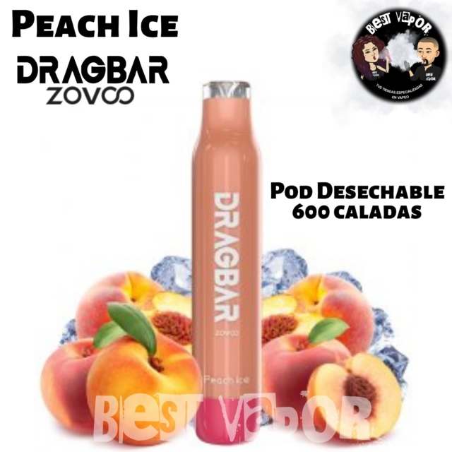 Peach Ice Dragbar pod desechable de zovoo en Best Vapor