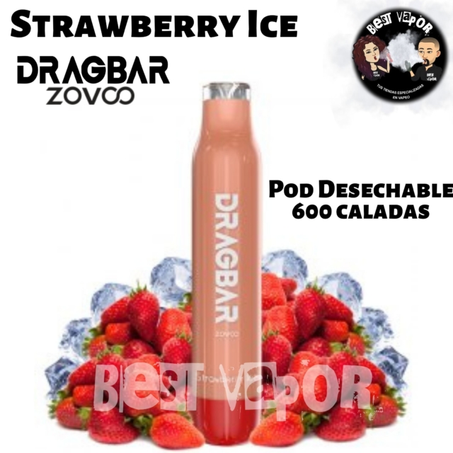 Strawberry Ice Dragbar pod desechable de zovoo en Best Vapor