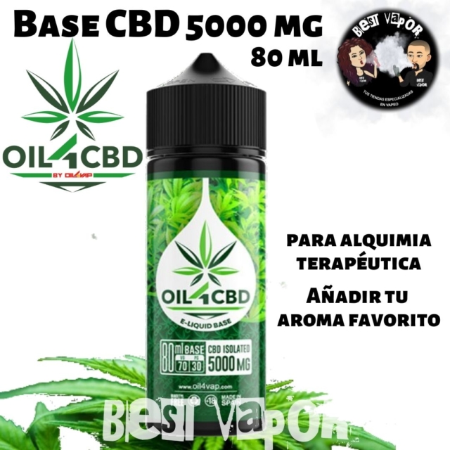 Base CBD Aislado 80 ml 5000 mg de Oil4Vap en Best Vapor