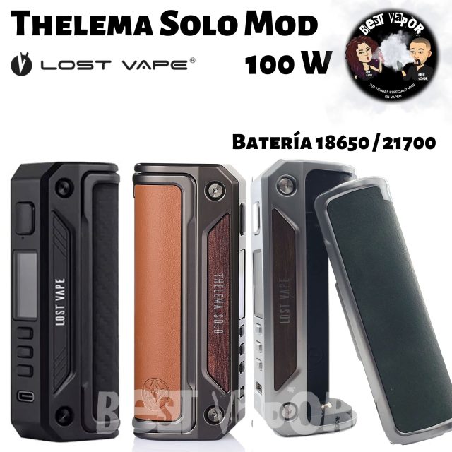 Thelema Solo Mod 100w de Lost Vape en Best Vapor