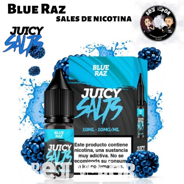 Blue Raz sales de nicotina de Juicy Salts en Best Vapor