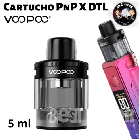 Cartucho repuesto PnP X DTL 5 ml para Drag X2 de VooPoo en Best Vapor