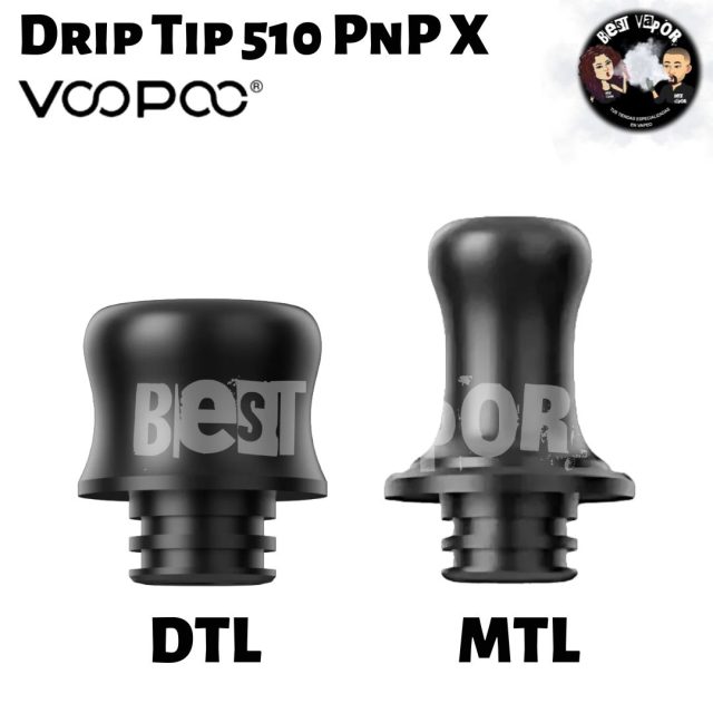 Drip Tip 510 MTL y DTL para PnP X de VooPoo en Best Vapor