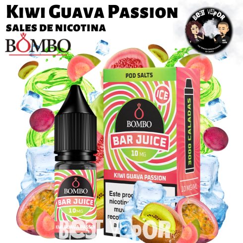 Kiwi Guava Passion sales de nicotina de Bombo Bar Juice en Best Vapor