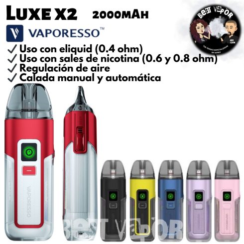Luxe X2 pod kit de Vaporesso en Best Vapor