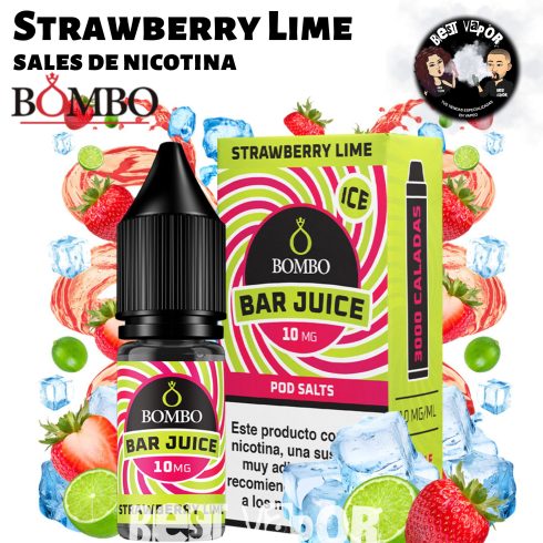 Strawberry Lime sales de nicotina de Bombo Bar Juice en Best Vapor