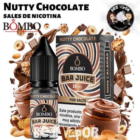 Nutty Chocolate sales de nicotina de Bombo Bar Juice en Best Vapor