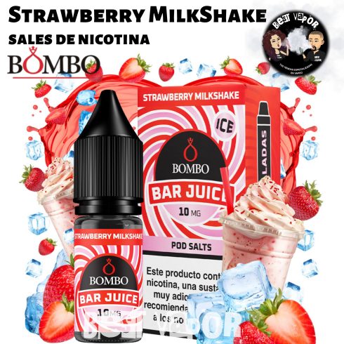 Strawberry MilkShake sales de nicotina de Bombo Bar Juice en Best Vapor