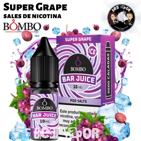 Super Grape sales de nicotina de Bombo Bar Juice en Best Vapor