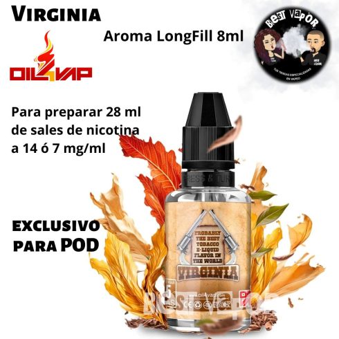 Virginia aroma longfill para sales de nicotina de Oil4vap