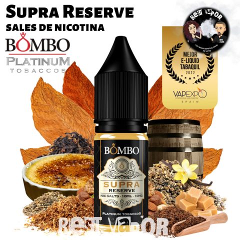 Supra Reserve sales de nicotina Platinum Tobaccos de Bombo en Best Vapor